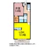 ベルバランセパル 1LDKの間取り