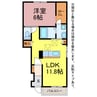 エスポワールⅠ・Ⅱ 1LDKの間取り