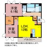 ボヌールⅢ 2LDKの間取り