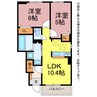 グラース神野 2LDKの間取り