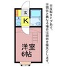 River松村B 1Kの間取り