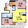 プラシード 2LDKの間取り