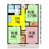 サンフラッツ北裏 3DKの間取り