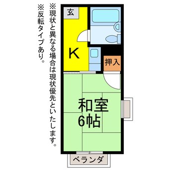 間取図 豊橋鉄道渥美線/柳生橋駅 徒歩9分 1階 築39年