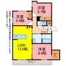 グランヒルズ豊橋 3LDKの間取り