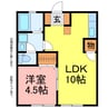 コーポ鈴森 1LDKの間取り