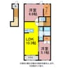 メゾン北原Ⅱ 2LDKの間取り
