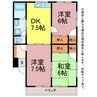 ウィングコート叶 3DKの間取り