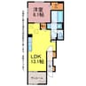 ハイバリースクエア田原 1LDKの間取り