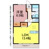 ルネス・リバーサイドKITAJIMA 1LDKの間取り