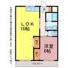 KINGDOM Ⅰ 1LDKの間取り