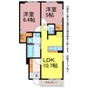フリージアC 2LDKの間取り