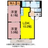 アヴァンセⅡ 2LDKの間取り