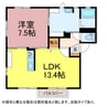 メゾン南台B 1LDKの間取り