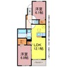 リーフ 2LDKの間取り