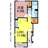 エアリー若松Ⅳ 1LDKの間取り