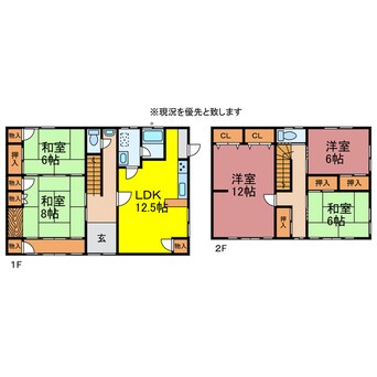 間取図 豊橋鉄道東田本線/前畑駅 徒歩4分 1-2階 築34年