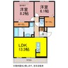 ファミール駅西 2LDKの間取り