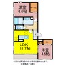 D-avance牟呂 2LDKの間取り