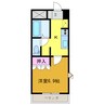 クレディール 1Kの間取り