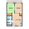 フラワーヒル東大洲 2LDKの間取り