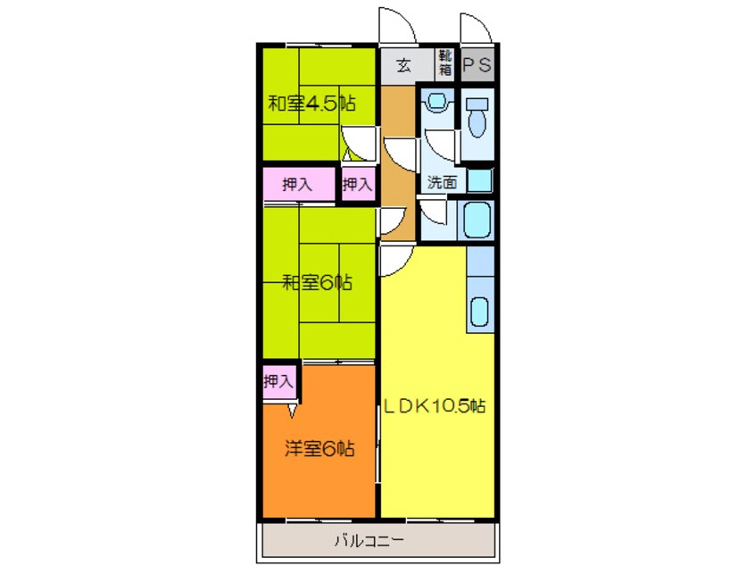 間取図 フラワーヒル東大洲