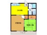メゾンド愛 2DKの間取り