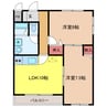 ケサラ西大洲 2LDKの間取り