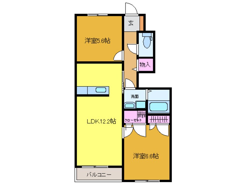 間取図 ベルセ東若宮Ａ棟