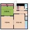 ナンプロハイツ 2DKの間取り