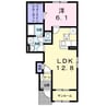 ベルハミング 1LDKの間取り