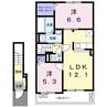 カサブランカ　Ⅰ 2LDKの間取り