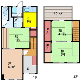 間取図 内子町渡邉貸家
