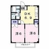 メゾン竹内 2DKの間取り