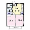 メゾン竹内 2DKの間取り