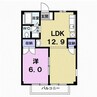 メゾン竹内 1LDKの間取り