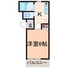 グランシャリオ藍住 1Kの間取り