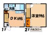 レインボータウン名田 1DKの間取り