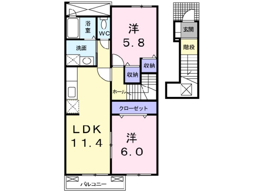 間取図 ラ・メゾン アンソレイエA