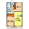 ロイヤルステージⅠ 2LDKの間取り
