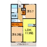 ロイヤルステージⅠ 2LDKの間取り