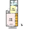 フロラシオン川内Ⅲ 1DKの間取り