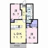 アルカディアＢ 2LDKの間取り