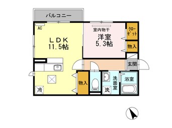 間取図 ＷＩＴ　ＣＵＢＥ　Ａ･Ｂ