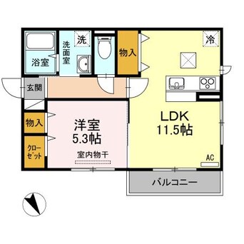 間取図 ＷＩＴ　ＣＵＢＥ　Ａ･Ｂ