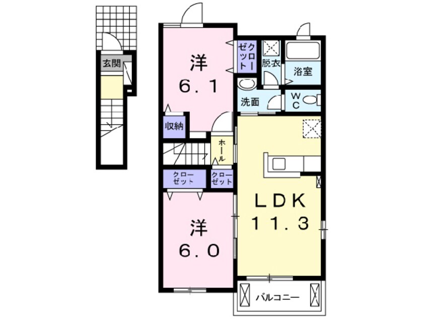 間取図 ガーデンヒル　藍住　A･B