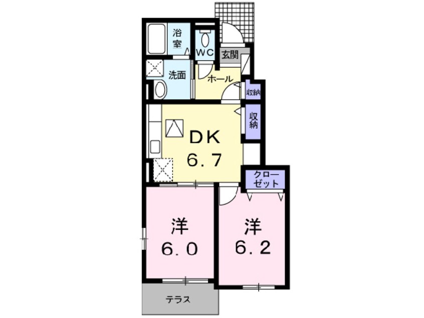 間取図 ガーデンヒル　藍住　A･B