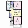 アルカディアE 2DKの間取り