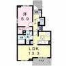 エルヴィータＢ 1LDKの間取り
