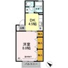フロラシオン川内Ⅰ 1DKの間取り